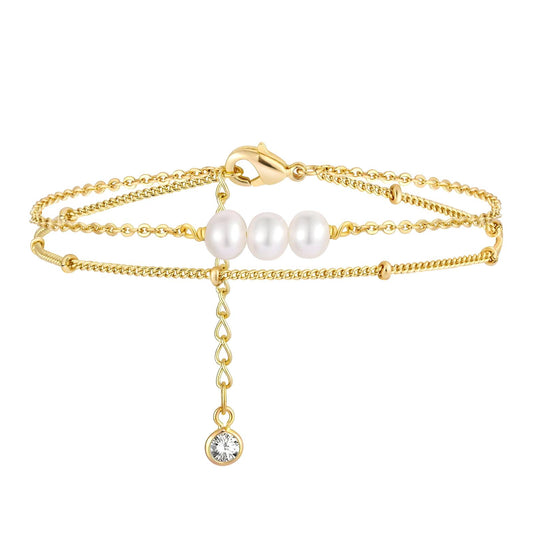 Trinity Pearl Charm Bracelet