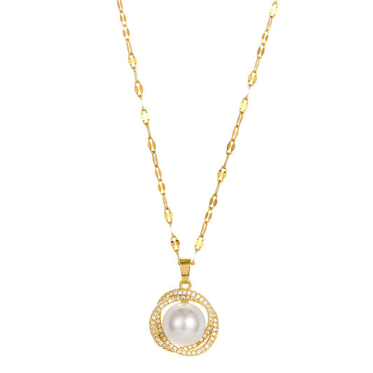 Golden Halo Pearl Pendant